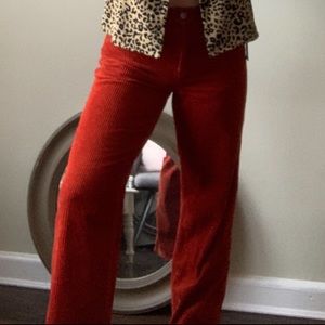 BDG corduroy wide leg pants. Burnt orange